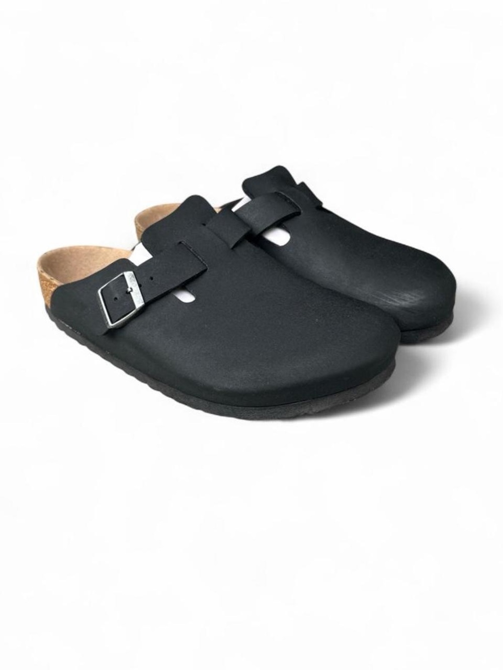 Birkenstock Boston Black Vegan Leather Birkibuc Clogs EU 39 Women’s 8 Regular